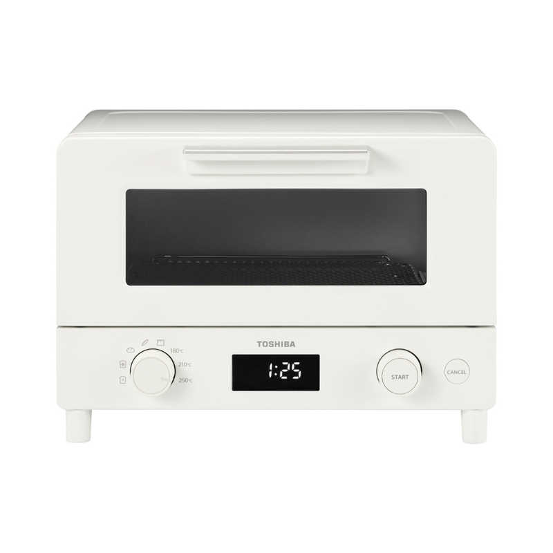 東芝　TOSHIBA　オーブントースター 1400W/食パン2枚 ミルキーホワイト　HTR-W7-W