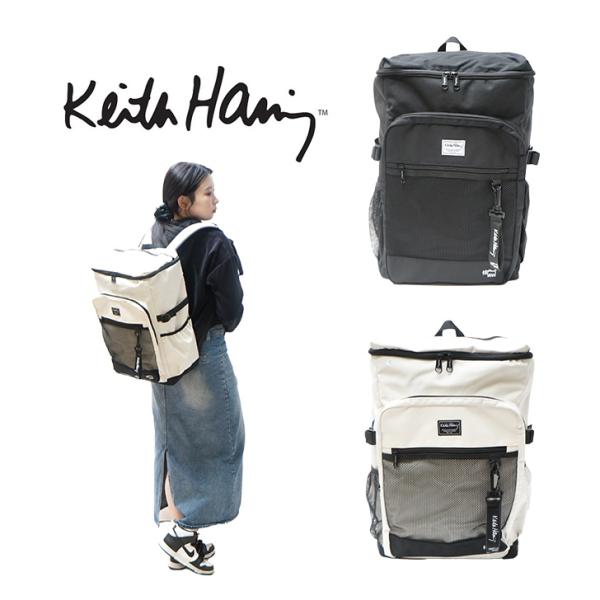スクエアバックパック40L キースヘリング リュック 鞄 かばん カバン 使いやすい かわいい ストト 通学 学生 KeithHaring 普段使い 大容量