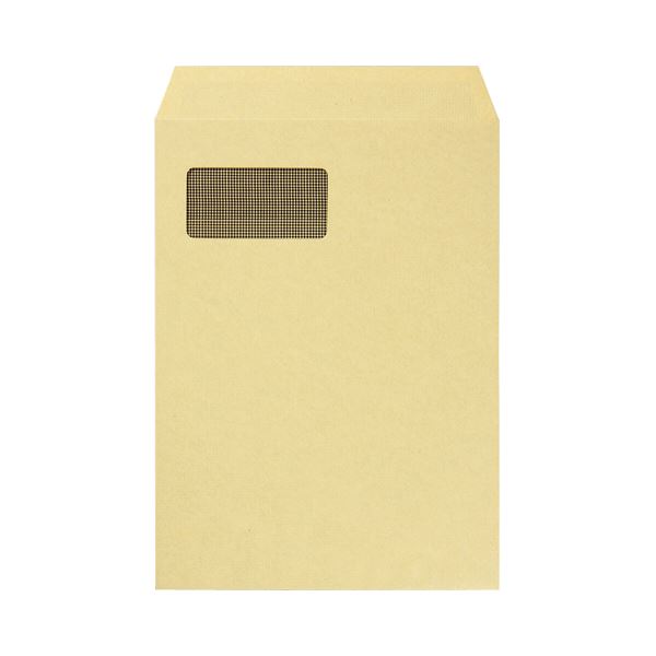 (まとめ) TANOSEE 窓付クラフト封筒 A4 裏地紋付 85g/m2 1パック(100枚) (×5セット)