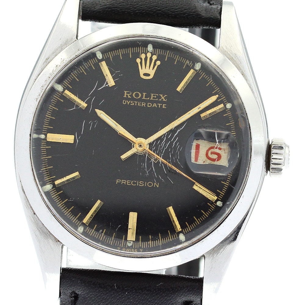 ジャンク ロレックス ROLEX 6694 プレシジョン オイスターデイト Cal.1210 赤黒デイト リダンダイヤル 手巻き メンズ _868393【中古】