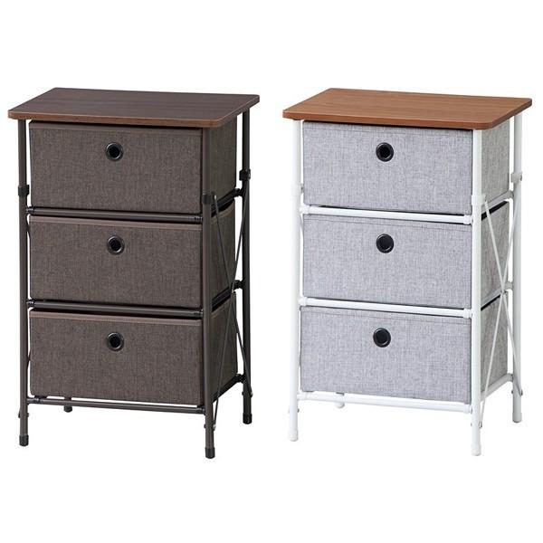 チェスト ランドリーチェスト おしゃれ 落ち着いた 大人 チェスト 簡単組立 スチール 三段 収納 三箇所