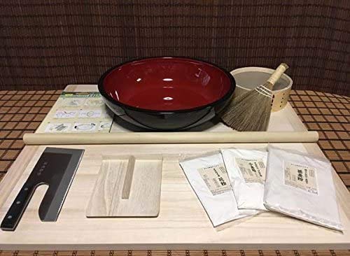 M判そば打ち道具一式・42センチこね鉢・フルイ・粉ホーキ・そば粉セット （そば打ちセット）