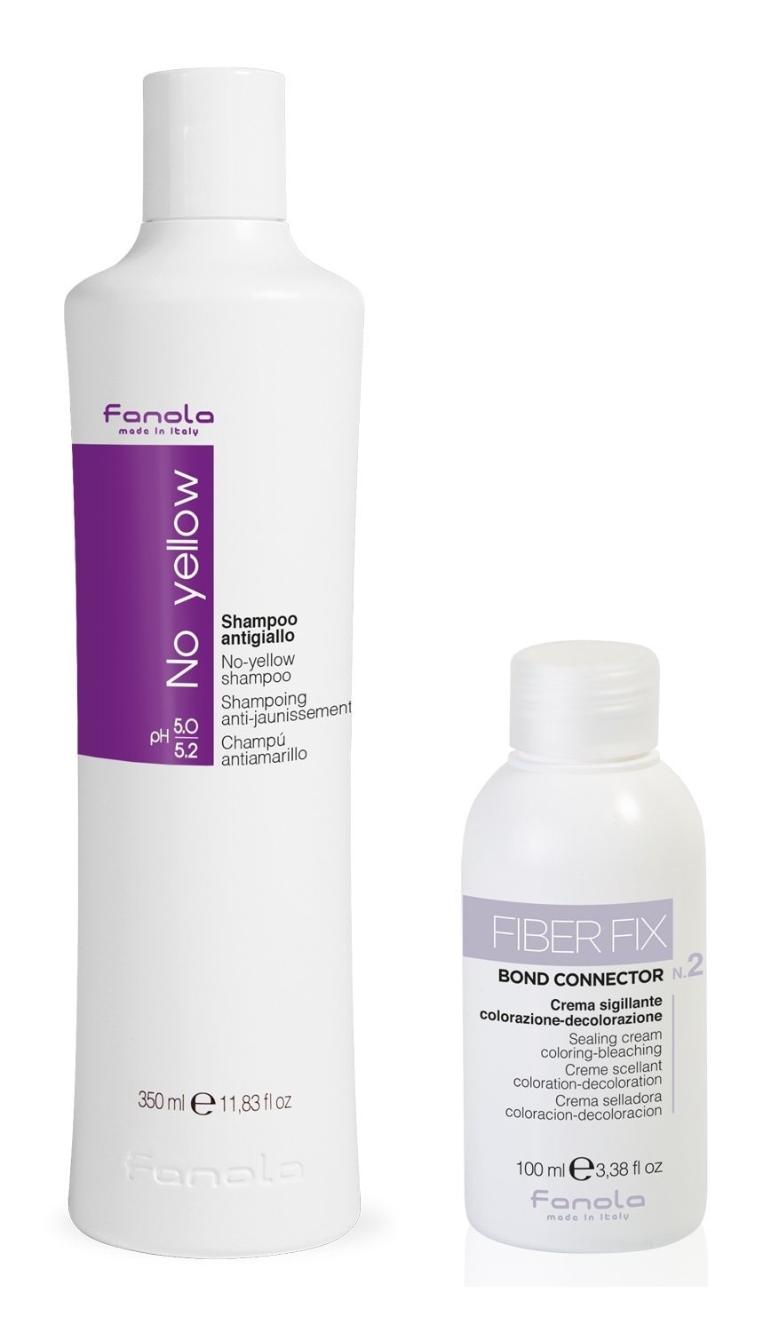 Fanola No Yellow Shampoo 350 ml & Fiber Fix n2 Bon