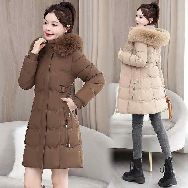 秋服 レディース ファッション オシャレ カワイイ シンプル 大人カワイイ 大きいサイズ ダウン コットン ミドル丈 冬 暖かい 綿 コート ハイエンド ウエスタンスタイル スリム コットン ジャケッ