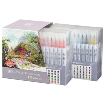 呉竹 ZIGクリーンカラーリアルブラッシュ 120色セット RB-6000AT/120V
