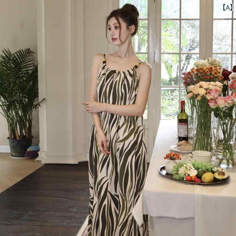 ワンピース 旅行 ホリデー ドレス ロング キャミソール サマー フリンジ ルーズフィット Aラインスカート ノースリーブ プルオーバー レディース 夏