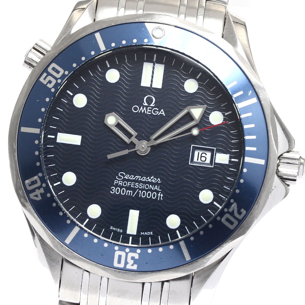 オメガ OMEGA 2541.80 シーマスター300 デイト クォーツ メンズ 保証書付き_894774【中古】