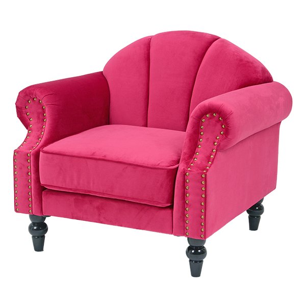 ソファー ピンク 幅83cm 1人掛け 貝殻モチーフ ルコ1P-PI