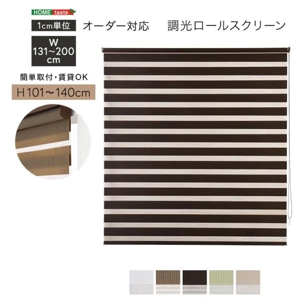 ロールスクリーン 調光 取付簡単 賃貸物件対応 目隠し おしゃれ カーテン ブラインド 1cm単位でオーダー可能 幅131～200cm×高さ101～140cm