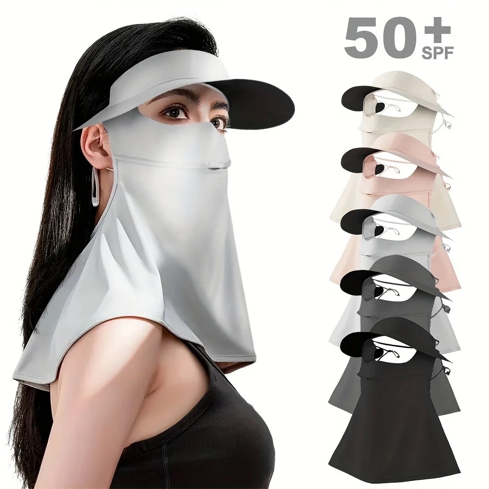 取り外し可能なフェイスカバー付きの日焼け止め帽子運転やサイクリング用のネックガードバイザーキャップ通気性と調整可能なサンシェードh - 200000297