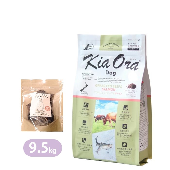 キアオラ グラスフェッドビーフ＆サーモン 9.5kg 国産 ビーフジャーキー付き ブルーノママ ドッグフード 全犬種 大型犬 中型犬 小型犬 ビーフ生肉 生サーモン 16,555円