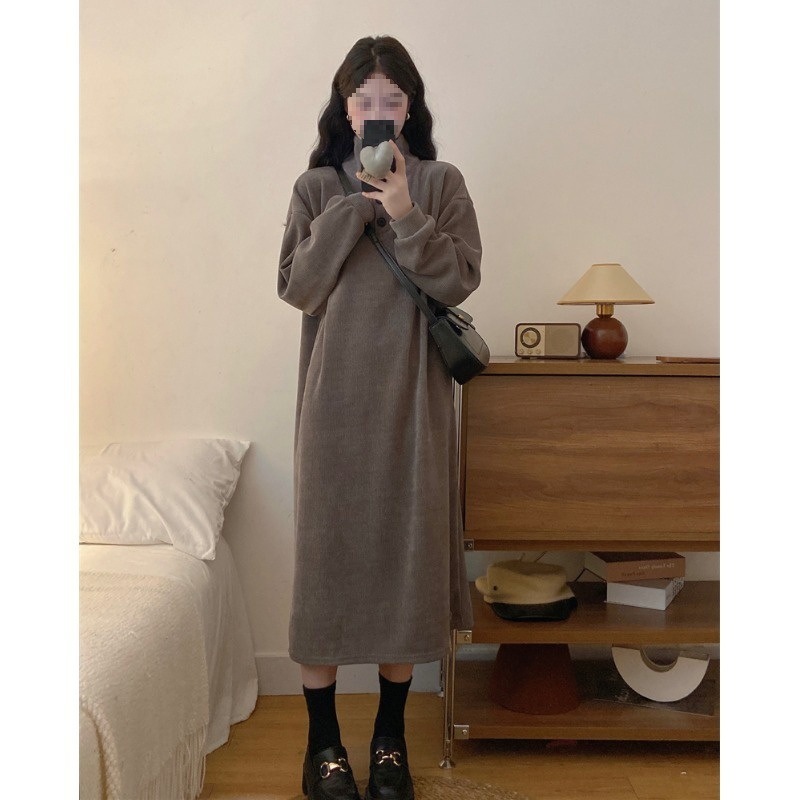 冬のドレス 日本と韓国 ファッション 秋冬 ロング レディース ドレス ワンピース バラエティ ワンピース 気分 長袖 ロングドレス ワンピース ボディスーツ