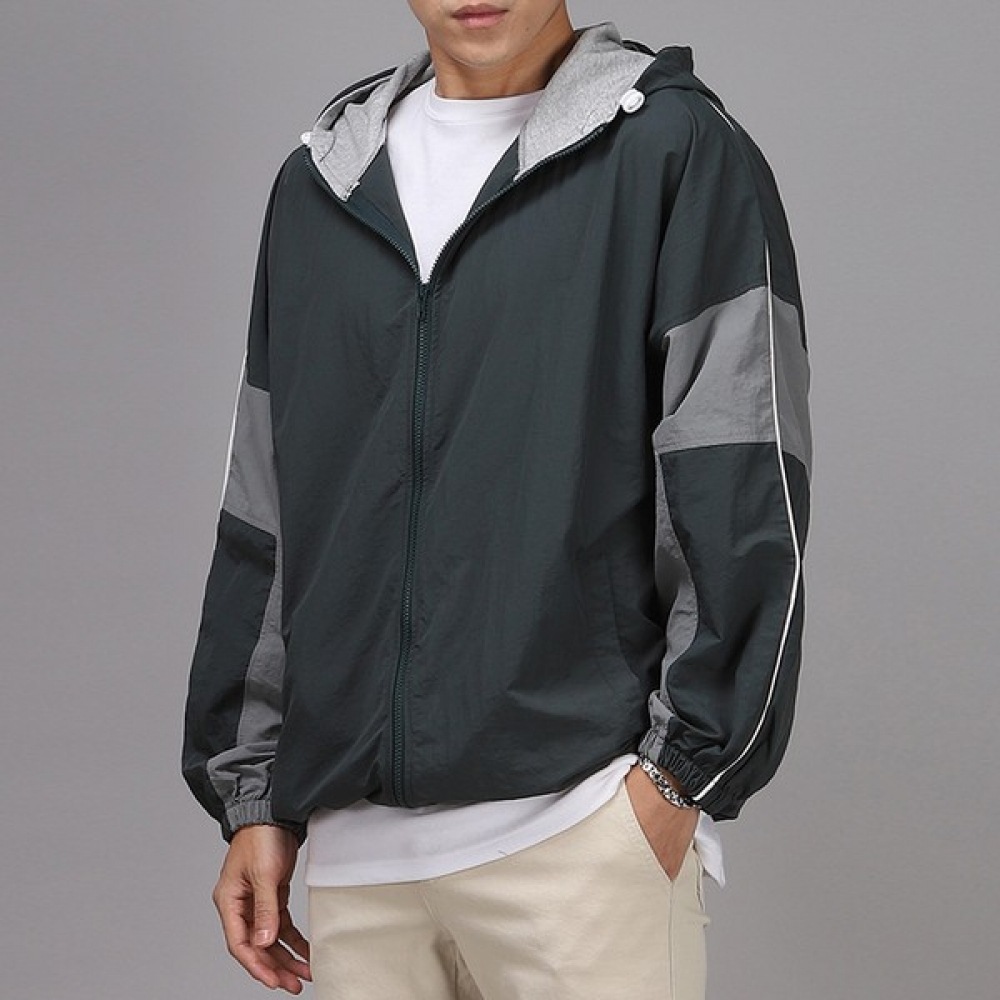 (Juans) オーバーフィットスリーブカラーパーカージップアップ BNJP0301