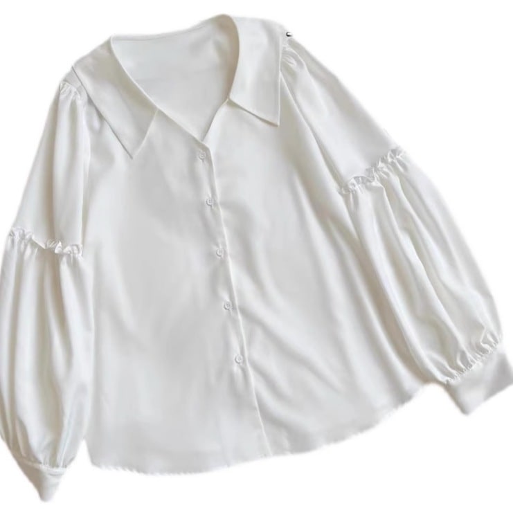 トップス デート モテアイテム シャツ ブラウス 長袖 ボリューム袖 シフォン フリル 可愛い きれいめ 上品 おしゃれ かっこいい 可愛い ラブリー キュート ガーリー クール モード系