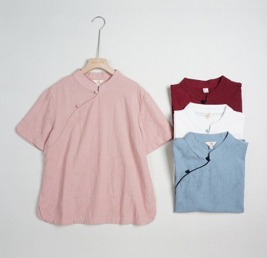 個性的 デート モテコーデ トップス Tシャツ 袖あり 半袖 スタンドカラー チャイナ風 中華風 かわいい 可愛い きれいめ シンプル カジュアル 上品 おしゃれ お洒落 かっこいい レトロ
