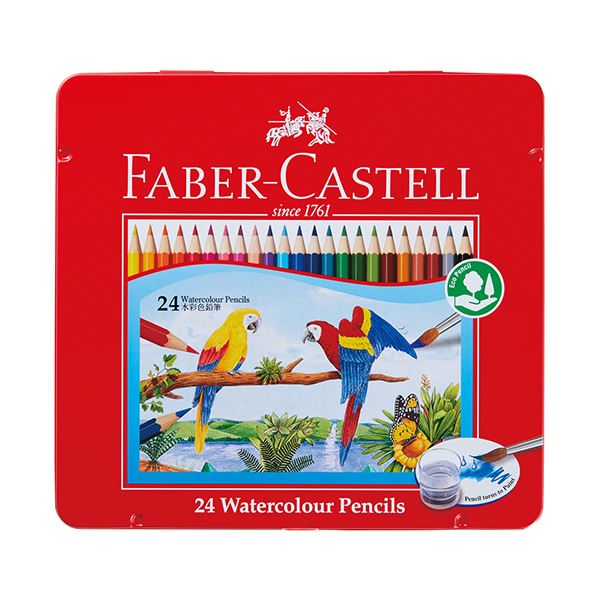 （まとめ） ファーバーカステル水彩色鉛筆B 24色（各色1本） TFCB-WCP／24C 1缶 (×3セット)