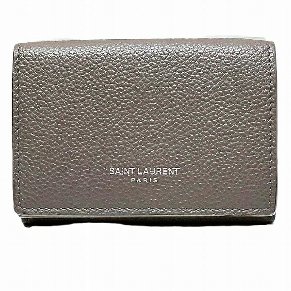 サンローランパリ 三つ折り財布 グレー SAINT LAURENT PARIS サン