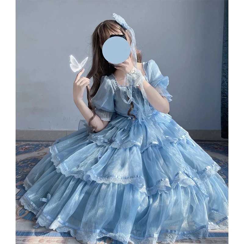 スウィートロリータ ロリータドレス ウェディングop エレガントでゴージャスなパフスリーブドレス