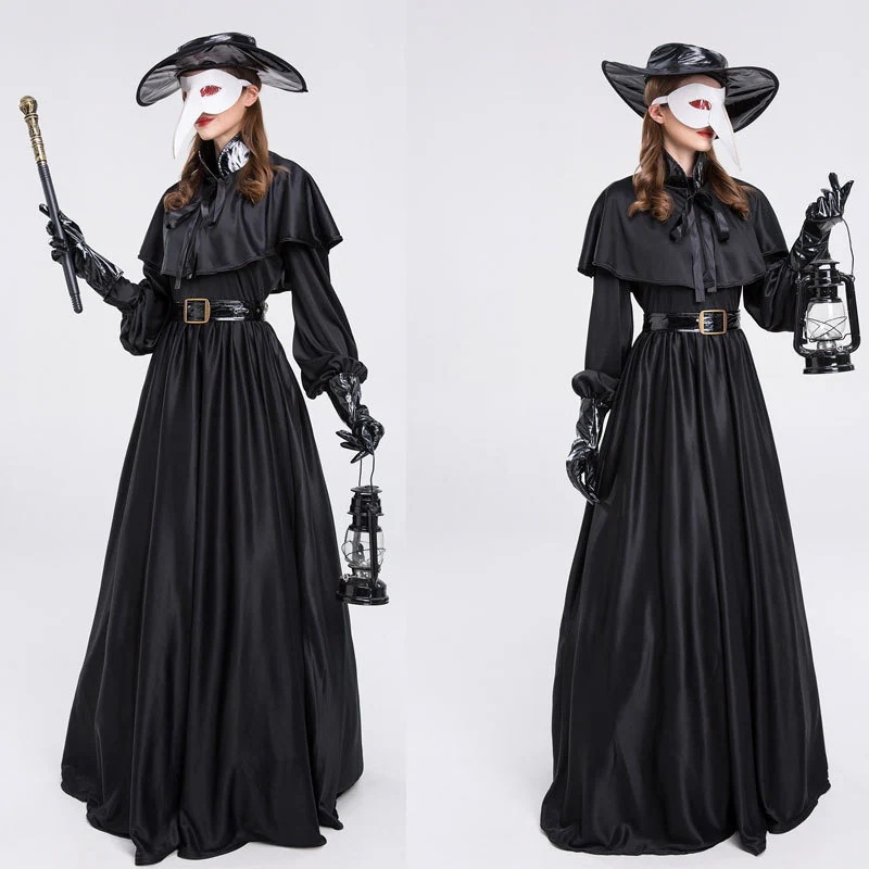 新しいハロウィンコスチューム中世パンクスタイルヨーロッパとアメリカのペストドクターバードマン長い口コスプレ衣装 r n r n r n 5,507円