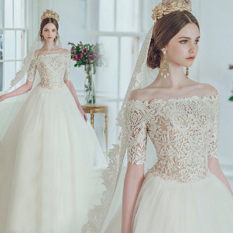 ウエディングドレス エレガンス レトロドレス ロングドレス 結婚式 花嫁 白 シースルーレース 透かし感 安い プリンセス パーティードレス 披露宴 コンサート