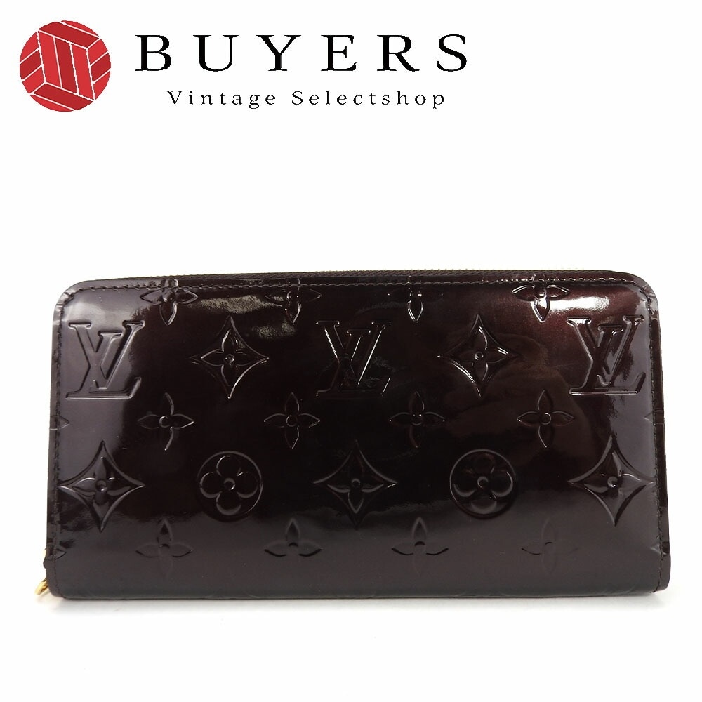 中古 ルイヴィトン ラウンドファスナー 長財布 ジッピーウォレット M93522 モノグラムヴェルニ アマラント パープル系 普段使い 小物 レディース 女性 LOUIS VUITTON Zip