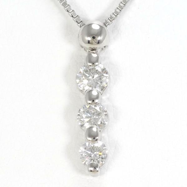 PT900 プラチナ PT850 ネックレス ダイヤ 0.5 SIクラス 鑑別書 ジュエリー 中古