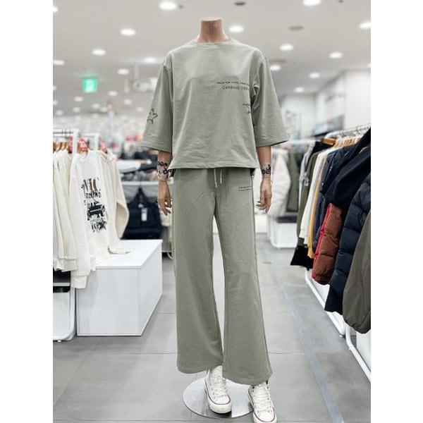 女性用 星プリント 7分袖 Tシャツ_セットアップ上(JR1TSF816KH)_DG