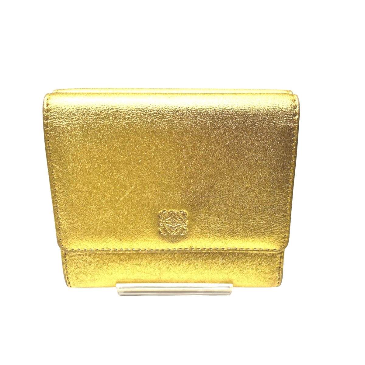 ロエベ アナグラム 三つ折り財布 レザー 中古