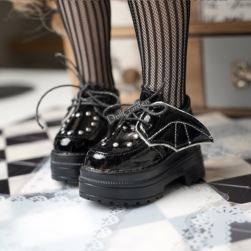 BJD doll 靴 ドール シューズ 1/4 人形靴 ドール用靴 厚底 黒色 MSDサイズ球体関節人形用