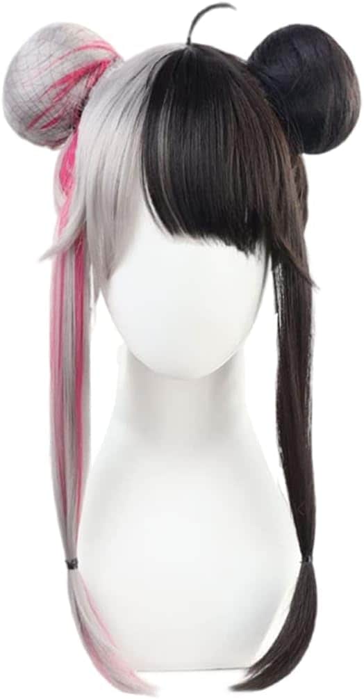コスプレウィッグ夜見れなよるみれなYorumiRenaツインテールお団子ヘアピンク黒耐熱文化祭小物ハロウイーンウィッグかつらネット付きコスチューム