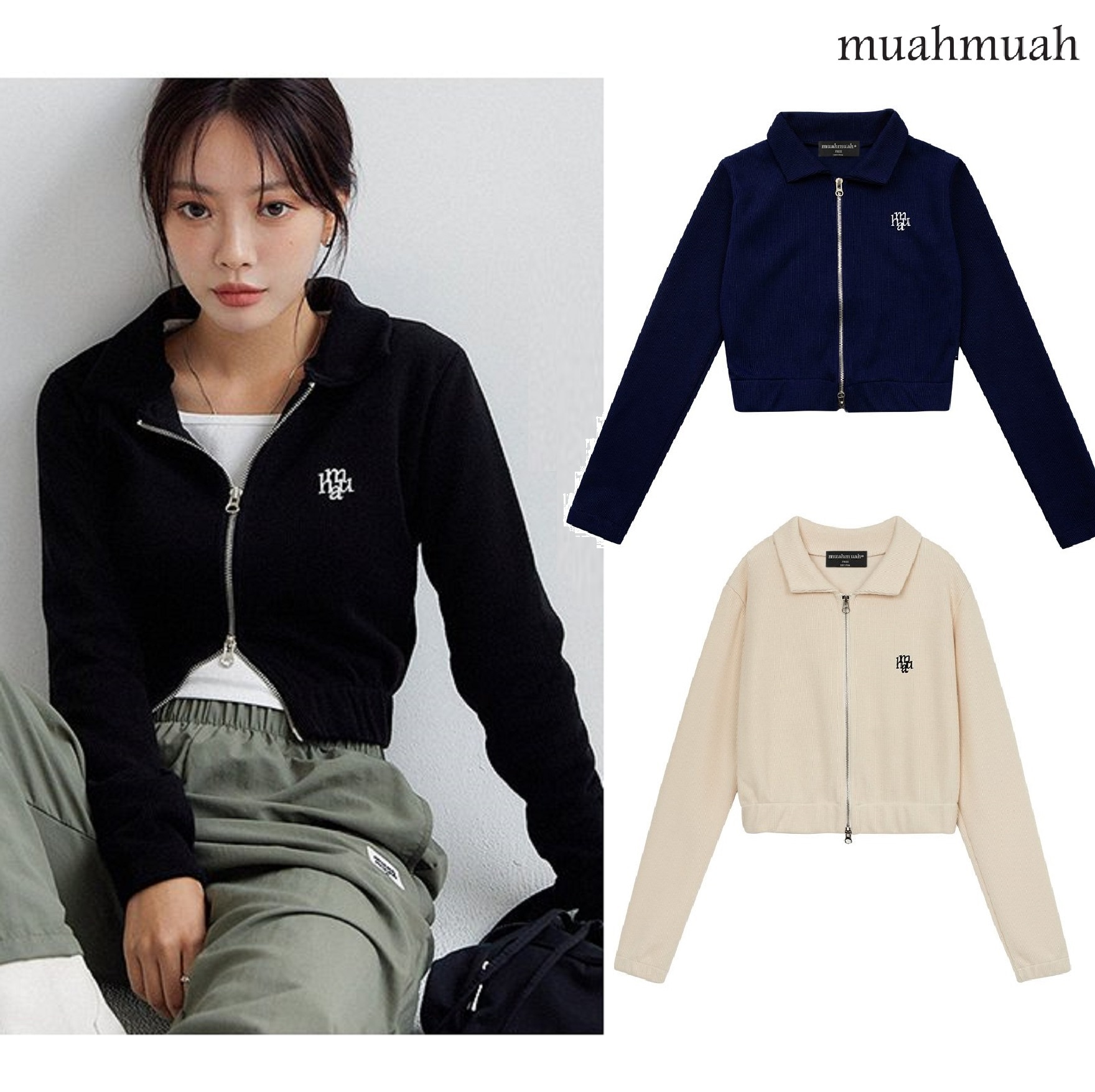 SLIMFIT KNIT ZIPUP CARDIGAN 3色 新商品 女性服 デイリールック 新商品 韓国人気 韓国ファッション シャツ 女性服 韓国スタイル 学生ファッション 肝節期 5,500円