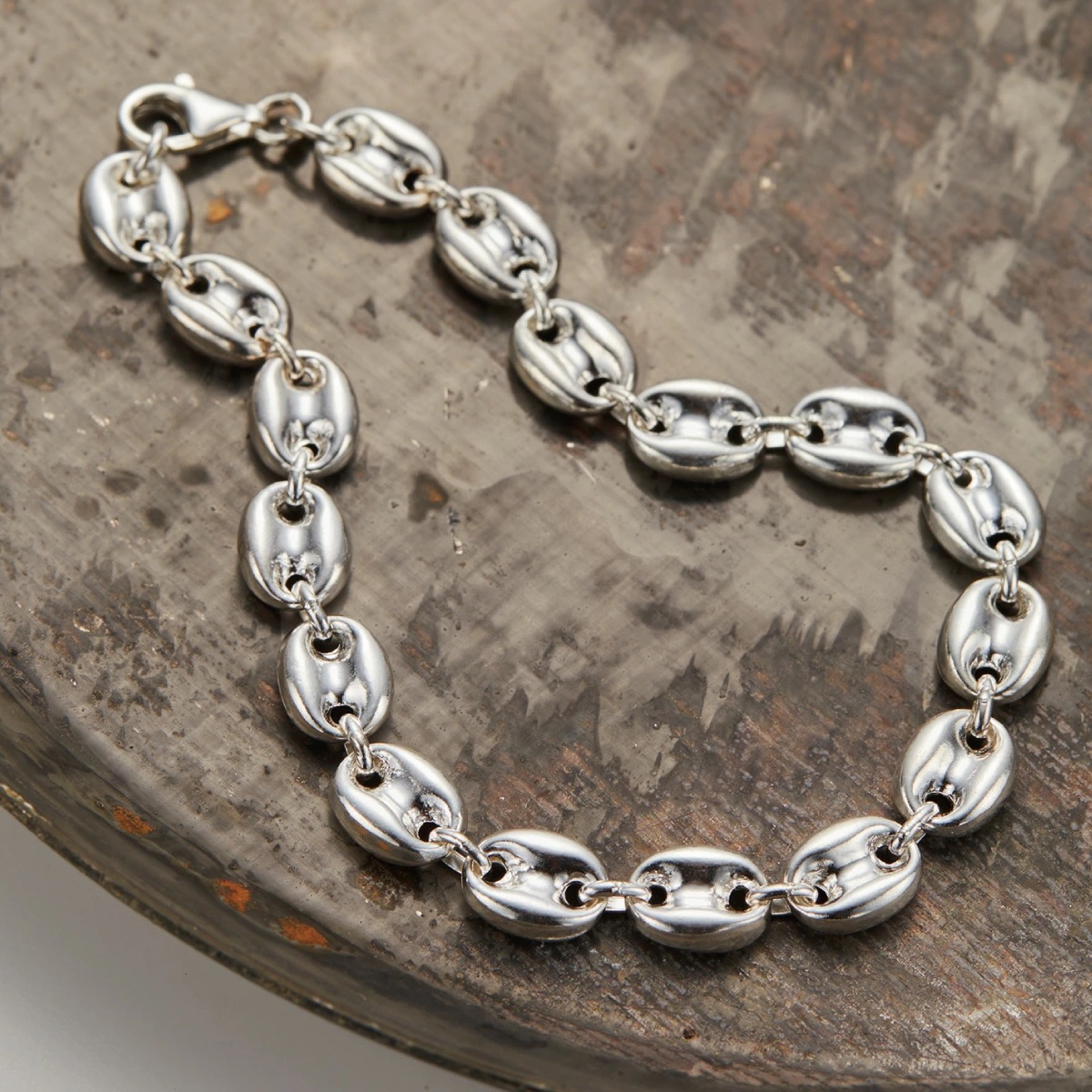 ブレスレット チェーン 20cm シルバー925 メンズ アンカーチェーン 錨鎖 シンプル