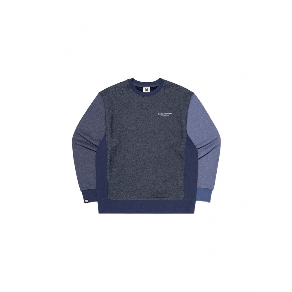 KODAK ApparelトリップカラーブロックオーバーフィットマンツーマンNAVY