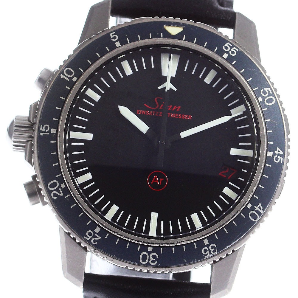 ジン Sinn 503.EZM-1 クロノグラフ デイト 自動巻き メンズ 内箱保証書付き_751288【中古】