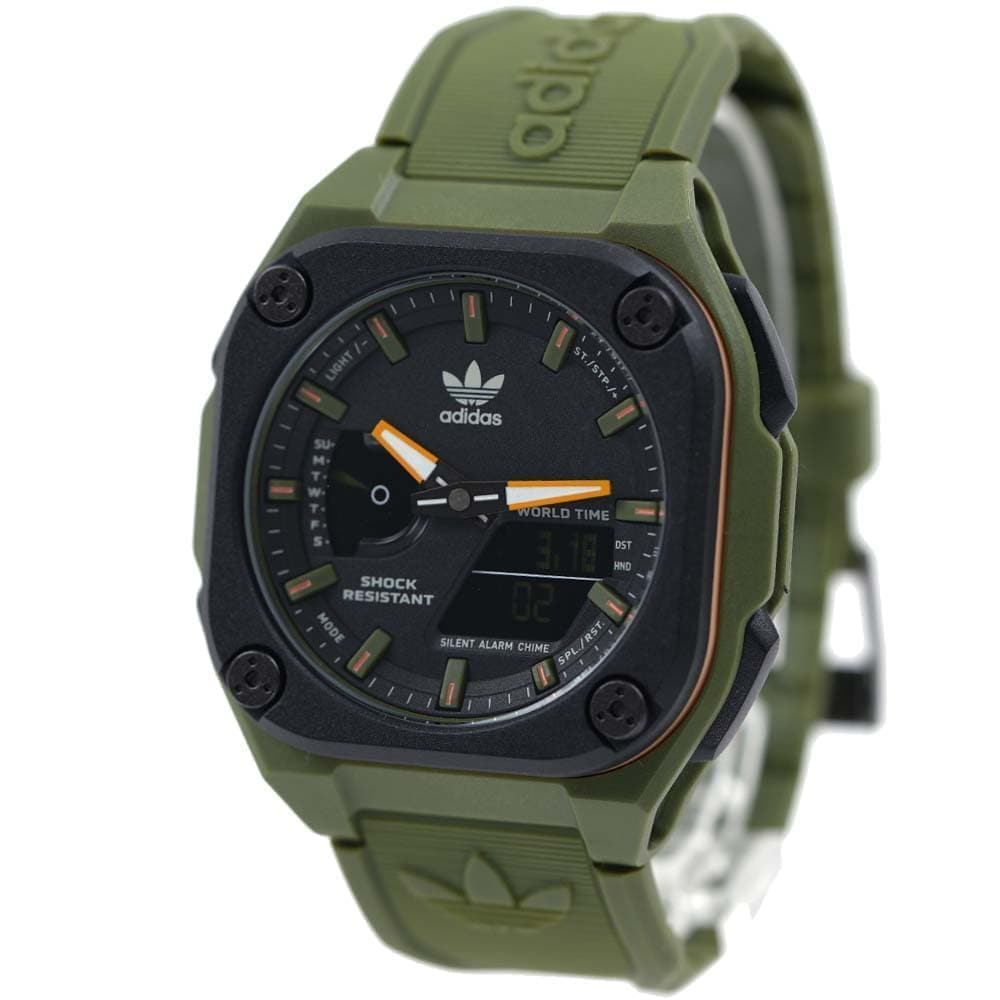 アディダス 腕時計 メンズ アナデジ 日付曜日カレンダー グリーン ブラック CITY TECH ONE adidas AOST22547