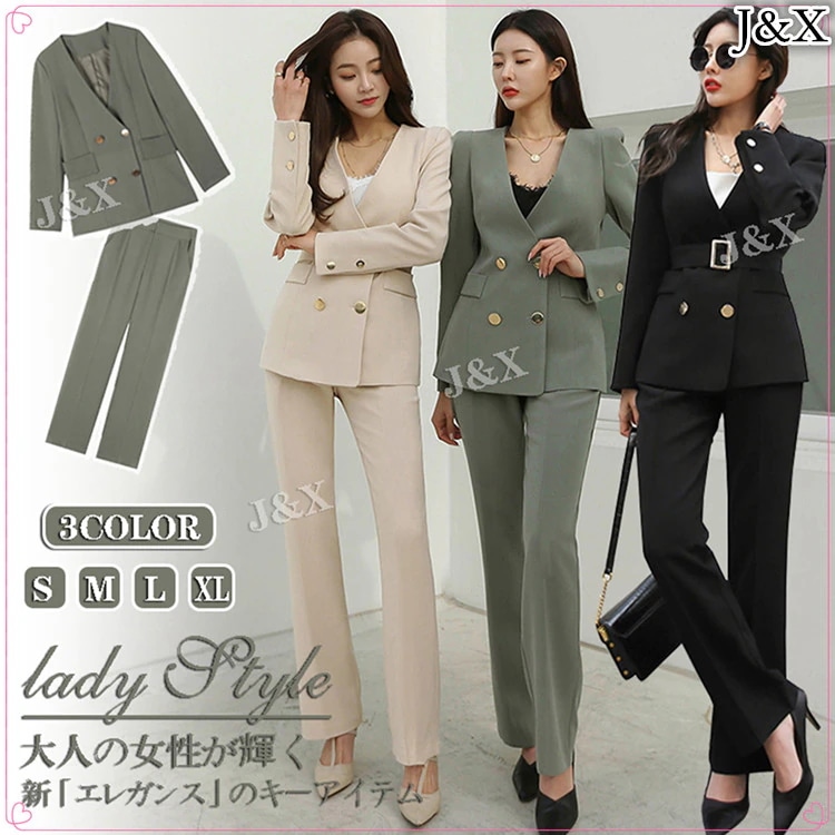 の入荷レディース スーツジャケット+ パンツ セット20代30代40代 事務服 フォーマル 細身 高級感 5,039円