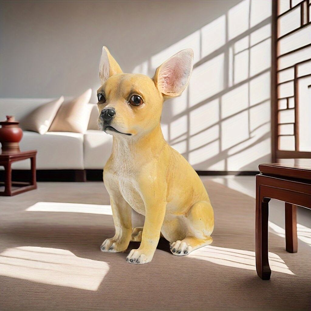 チワワ 置物 オブジェ お座り 犬 動物 屋内 屋外 庭 ベランダ ガーデニング リビング 玄関 エントランス かわいい ギフト プレゼント