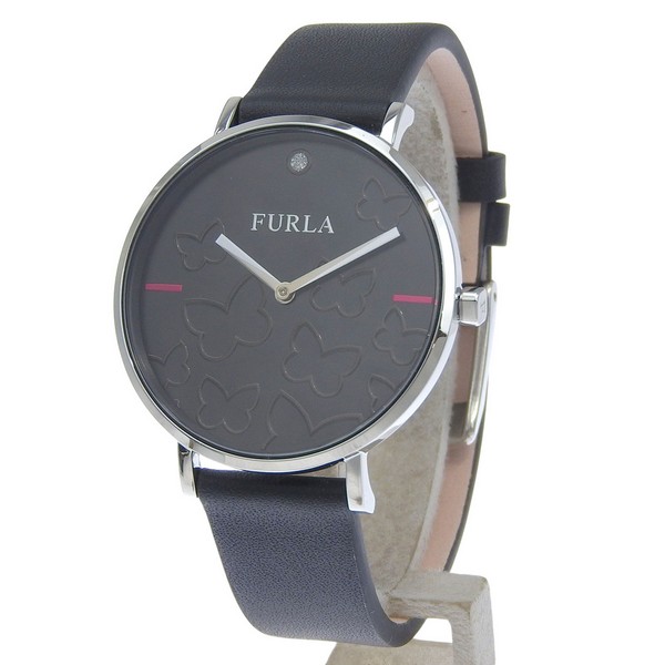 フルラ 腕時計 レディース SS×レザー ブラック GIADA BUTTERFLY 36mm 2H BLACK DIAL R4251113511 FURLA