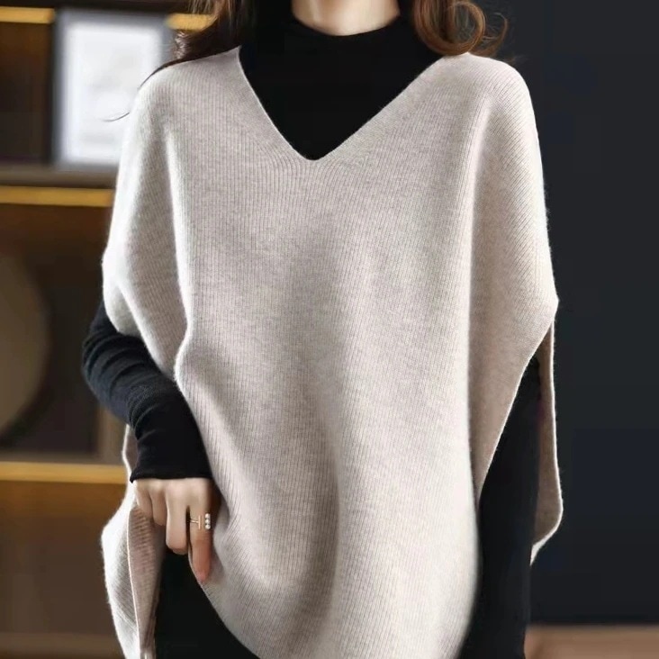 【大流行新作 】 エレガント プルオーバー 切り替え Vネック ベスト