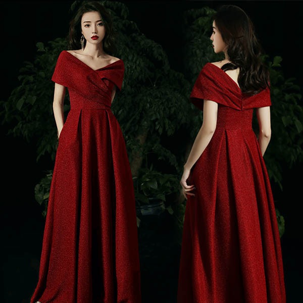 ロングドレス ロング丈 カラードレス 結婚式 袖あり パフスリーブ 透け感 バルーン袖 パーティードレス グレー 編み上げ プリンセスライン ポワン袖 イベント お色直し 結婚式 フォト婚 ピアノ