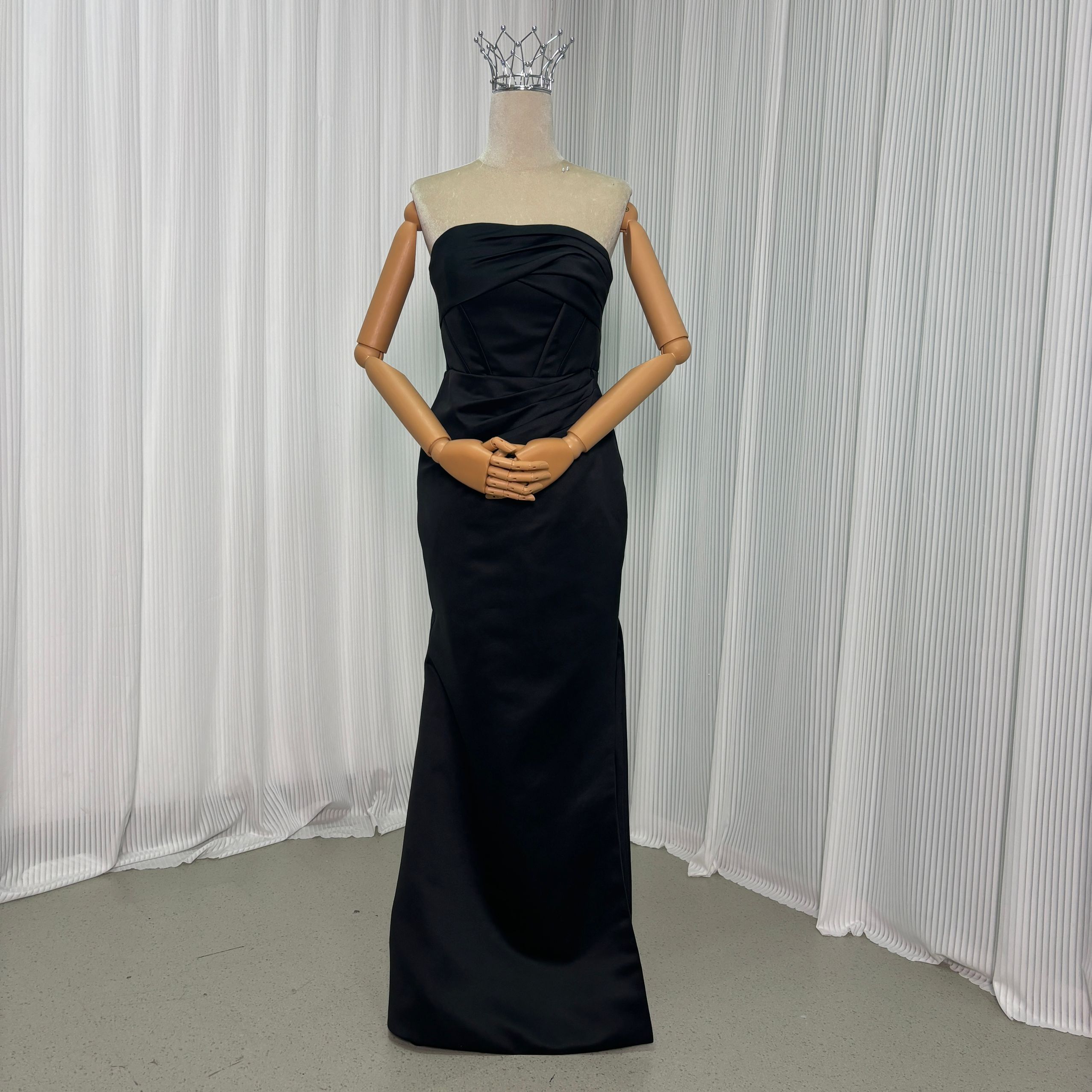パーティードレス ブラック マーメイドライン ビスチェタイプ スリット ロング 前撮り 二次会