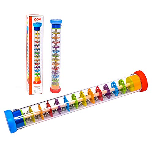 goki 楽器 赤ちゃん レインボースティック レインメーカー 知育玩具 マラカス ガラガラ Gollnest＆Kiesel ゴルネスト＆キーゼル レインスティック クリア （G61947）