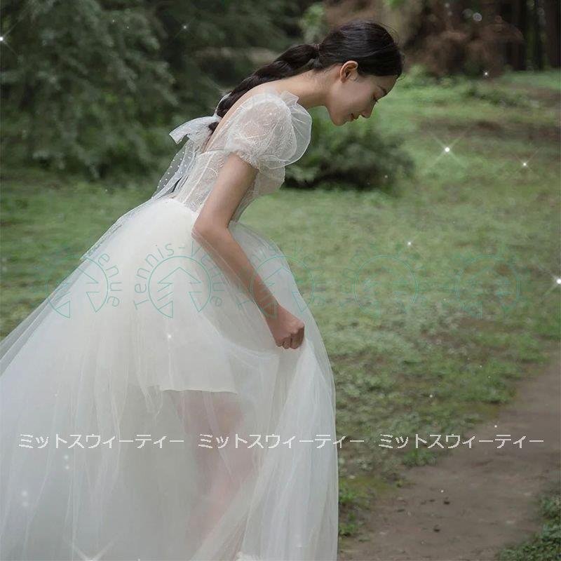 ウエディングドレス aラインドレス 結婚式 チュール 二次会 花嫁 白 大きいサイズ 海外挙式 パー