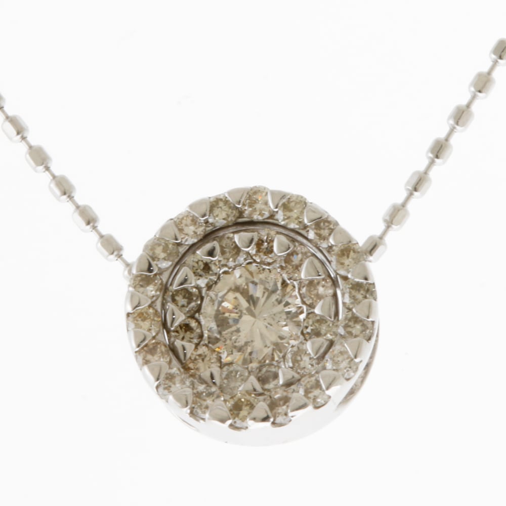 ネックレス 18金 K18ホワイトゴールド ダイヤモンド 中古 美品