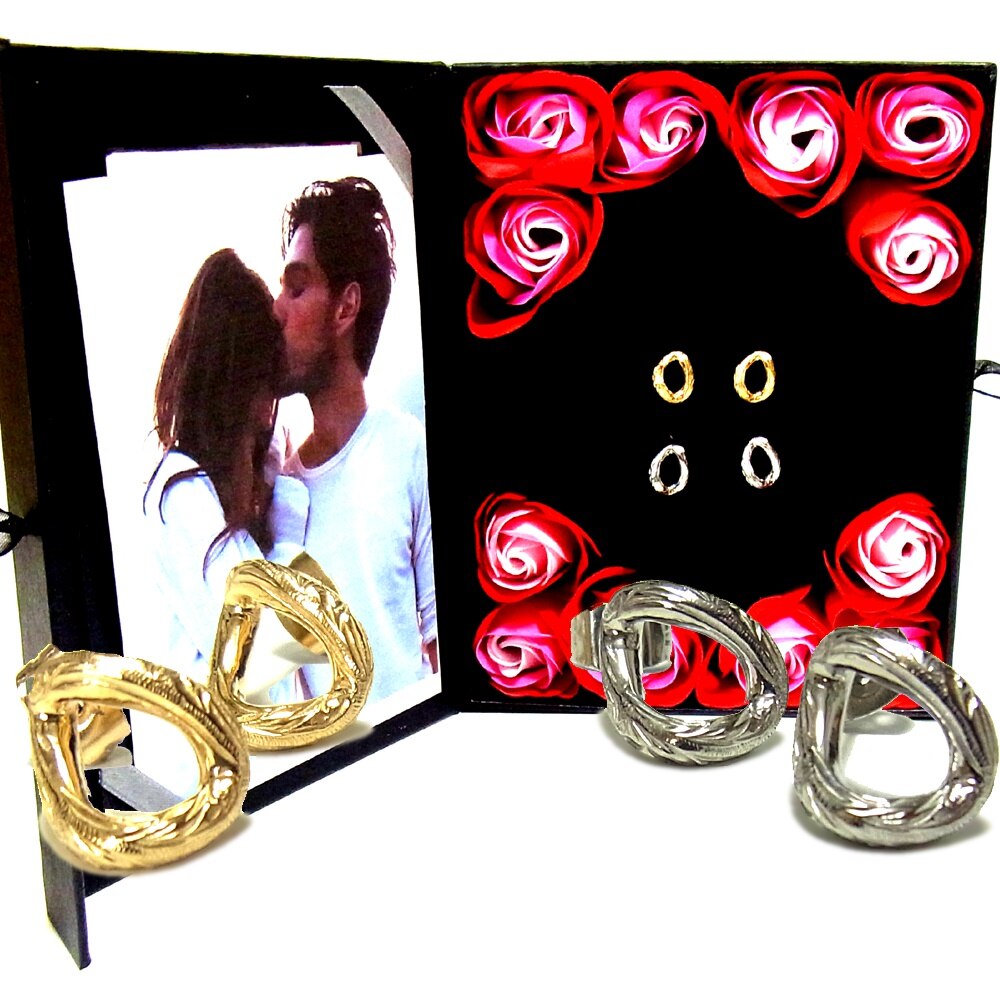 ペアピアス ペアハワイアンジュエリー カレイキニ スクロール 波 金属アレルギー対応 サージカル ス