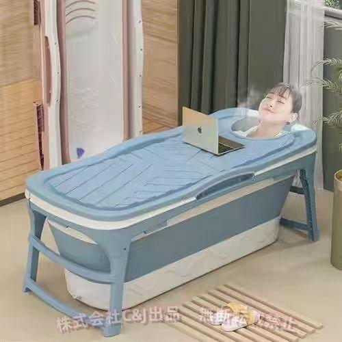 ポータブルバスタブ 折りたたみ浴槽 折り畳み式C&J（株)お風呂 SPA 浴槽 大人 子供 持運び 収納便利 入浴コンパクト 保温 蓋付き 省スペ
