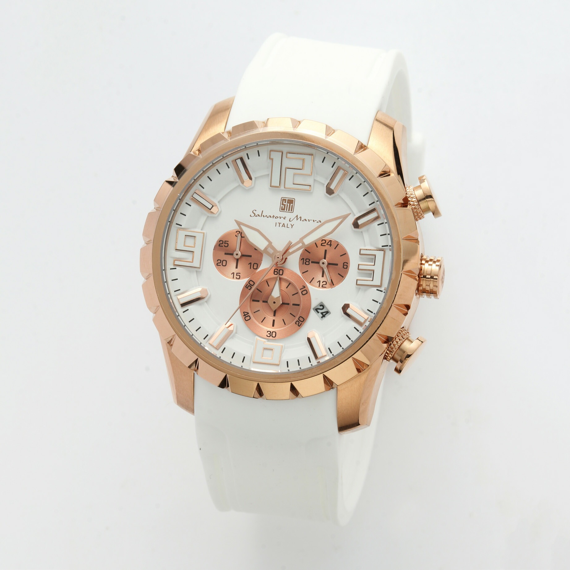 Salvatore Marra サルバトーレマーラ腕時計　クロノグラフ　SM22111-PGWHWH