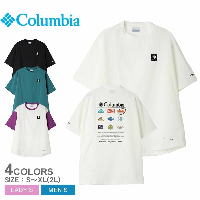 レイリバースプリットラグラングラフィックショートスリーブTシャツ PM7377 メンズ レディース トップス クルーネック シャツ Tシャツ ウェア ウエア アウトドア ゆとり ゆったり