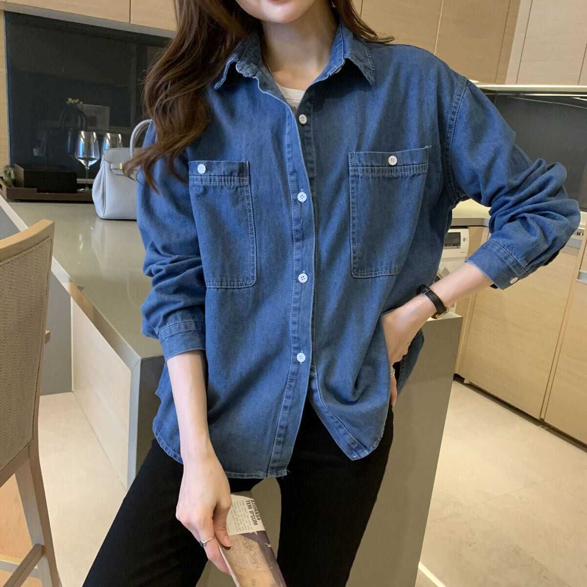 レディース シャツ 上着 羽織り デニム インスタ映え 高見え 可愛い かわいい 韓国 かっこいい カジュアル 大人 上品 きれいめ シンプル クラシック エレガント こなれ感 メンズライク lout