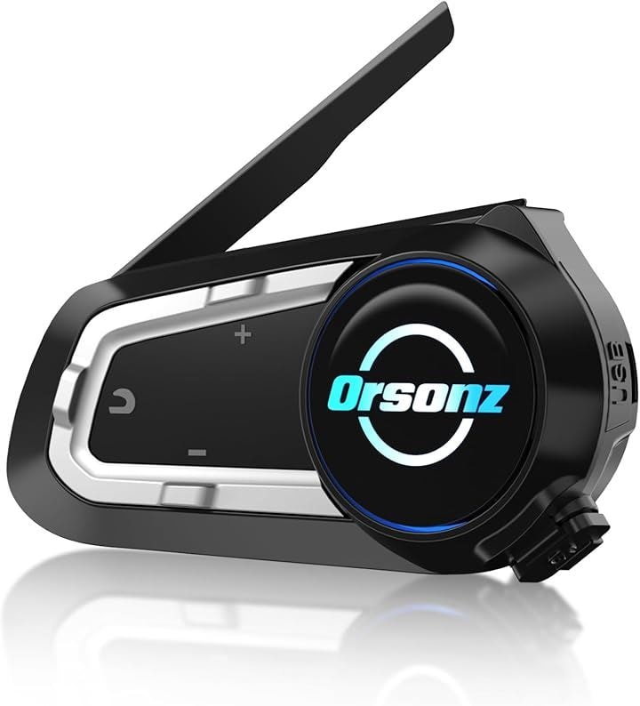 バイク インカム V10Sバイク用インカム Bluetooth5.3 10人同時通話 通信距離2000m 連続使用24時間 通信自動復帰 日本語音声案内 (ブラック＆シルバー, 普通版)